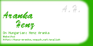 aranka henz business card